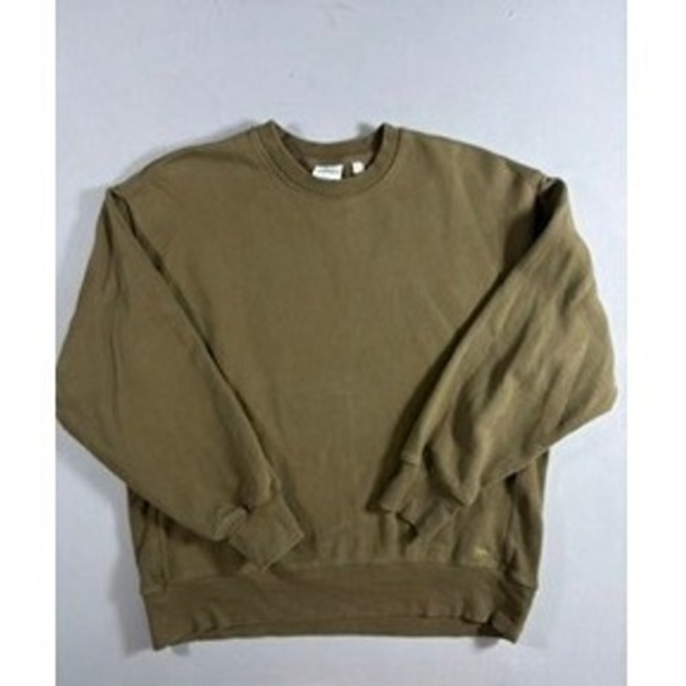 TNA Sweatfleece Cozy Fleece Perfect Crew Sweatshirt Olive Brown Sz Medium Comfy